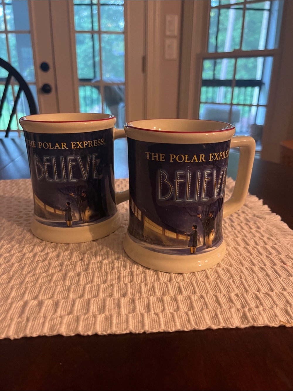 Polar  ExpressBelieve' Blue Ceramic Mug - Set of 2